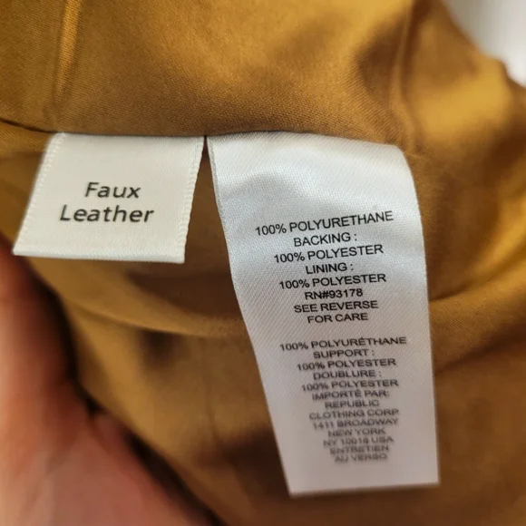 Elie Tahari Women Size M Trench Coat Faux Leather Tan Quiet Luxury Spring Preppy - Picture 6 of 7